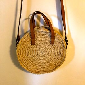 H&M Round Straw Handbag Crossbody Purse